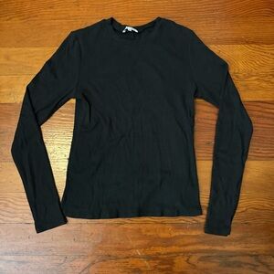 Reformation Midnight Black Ribbed Top